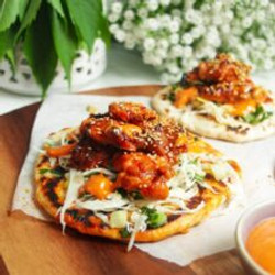 Sticky Gochujang Chicken Flatbreads