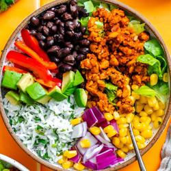 Easy Vegan Burrito Bowls (with Tempeh)