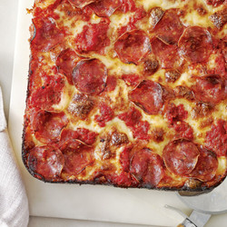 Crispy-edged Detroit-style Deep-pan Pizza