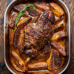 Greek Slow-roasted Leg Of Lamb With Potatoes