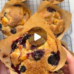 Perfect Peach Blueberry Muffins