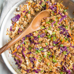 Egg Roll In A Bowl With Creamy Chili Sauce