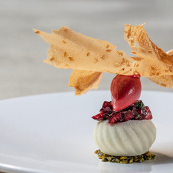 Salted Cherry With Pistachio And White Chocolate And Cherry And Mint Sorbet