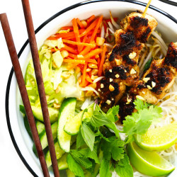 Vietnamese Lemongrass Chicken Noodle Bowls
