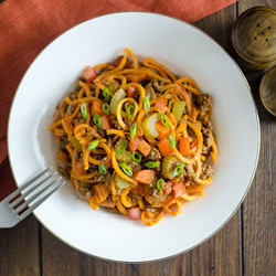 Sweet Potato Cheeseburger Casserole