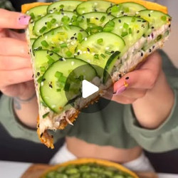 Cucumber, Tuna, And Cream Cheese Tart