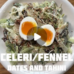 Céleri, Fennel And Dates Salad With Tahini Dressing