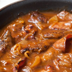 Liver And Bacon With Onion Gravy - Recipes - Hairy Bikers
