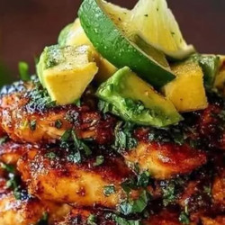 Honey Lime Chicken &amp; Avocado Rice Stack