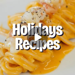 Spaghetti Cacio E Pepe With Raw Shrimp &amp; Bisque