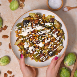 Baked Brussels Sprouts Salad (high Protein!)