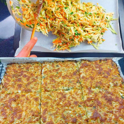 Savory Cabbage And Carrot Frittata With Mozzarella