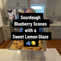 Sourdough Blueberry Scones With Lemon Glaze