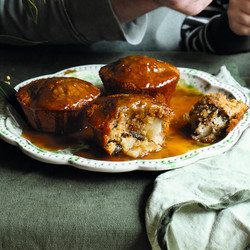 Sticky Prune, Pear And Ginger Cakes With Ginger Caramel