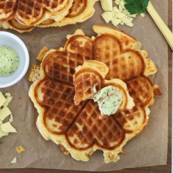 Sourdough Cheese Waffles
