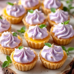 Mini Lemon Tart With Lilac Meringue
