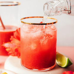 Sparkling Hibiscus Orange Mocktail