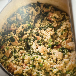 Couscous Risotto with Chicken and Spinach