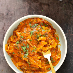 Vegan Butter Chicken Lasagna Bake