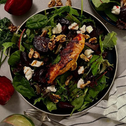 Honey-Glazed Salmon with Roasted Beet Salad