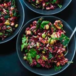 Colorful Beet Salad With Carrot, Quinoa &amp; Spinach
