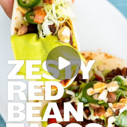 Red Bean Tacos With Jalapeño Slaw