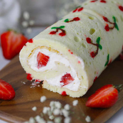 Cake Roll With Cherry Design