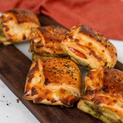 Cheesy Pesto Tomato Puffs