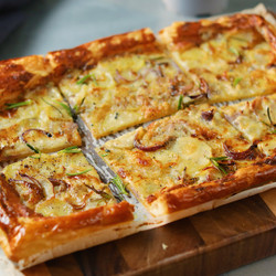 Potato Gorgonzola Rosemary Puff Pastry Tart