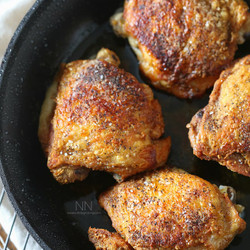 Crispy Pan Roasted Chicken Thighs