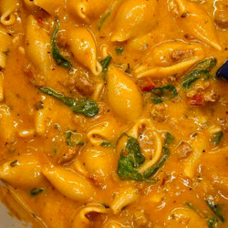 One Pot Stuffed Shells + Sausage Soup