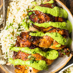 Peruvian Chicken With Green Sauce