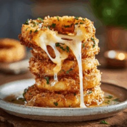 Cheesy Mozzarella Stuffed Onion Rings