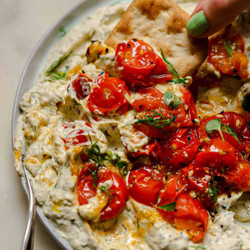 Whipped Garlic &amp; Herb Tofu With Roasted Tomatoes