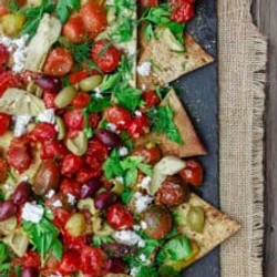 Mediterranean Roasted Tomato "nachos" Recipe