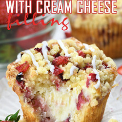 Strawberry Cream Cheese Muffins With Streusel Crumb Topping