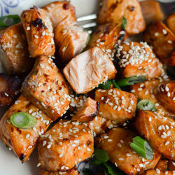 Air Fryer Teriyaki Salmon Bites