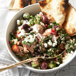 Mediterranean Tuna Salad With Creamy Feta Dressing