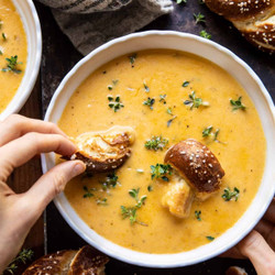 Brie And Cheddar Apple Beer Soup