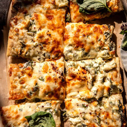 Sheet Pan Spinach Dip Pizza