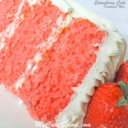 Strawberry Cake- Doctored Cake Mix Recipe