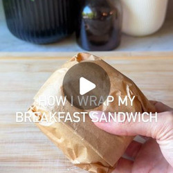 Breakfast Sandwich Wrapped In Parchment Paper