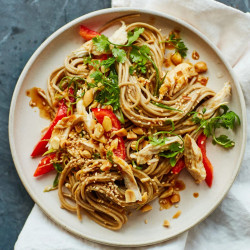 Soba Chicken Noodle Salad With Ginger Peanut Dressing