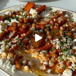 Harissa Roasted Carrots And Chickpeas With Creamy Yogurt And Feta