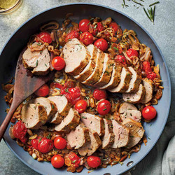 One-pan Pork Tenderloin With Heirloom Tomato &amp; Shallot Confit