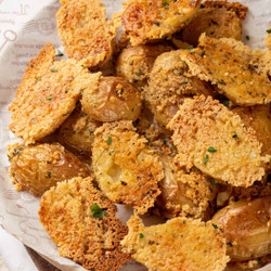 Vegan Parmesan Crusted Potatoes