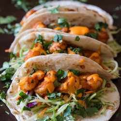 Chipotle Shrimp Tacos With Gochujang Mayonnaise