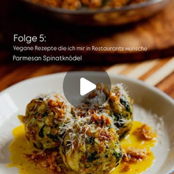 Vegane Parmesan Spinatknödel