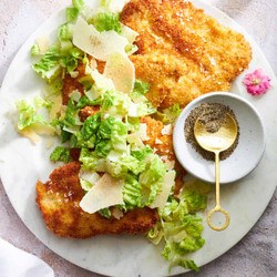 Chicken Milanese Recipe With Caesar Salad
