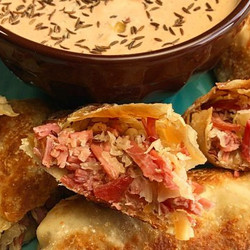 Reuben Egg Rolls With Dipping Sauce